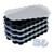 Relaxdays Silikon Eiswürfelform, 4er Set, wiederverwendbar, Silikonform, 37 sechseckige Eiswürfel, mit Deckel, schwarz