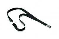 Durable Textile Lanyard With Snap Hook 15mm Black (Pack of 10) 812701