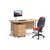 Maestro 25 straight desk 1200mm x 800mm with silver cantilever frame and 3 drawer pedestal - oak