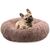 BLUZELLE Dog Bed for Medium Size Dogs, 28" Donut Dog Bed Washable, Round Dog Pillow Fluffy Plush, Calming Pet Bed Removable Mattress Soft Pad Comfort No-Skid Bottom Khaki