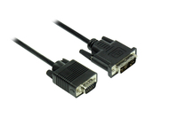 Anschlusskabel DVI-A 12+5 Stecker an 15pol VGA Stecker, schwarz, 3m, Good Connections®