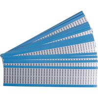 Wire Marker Cards - Solid Numbers 6.35 mm x 38.00 mm AF-9-PK, Blue, Rectangle, Permanent, Black on silver, Aluminium, Matte Zelfklevende etiketten
