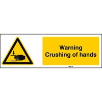 ISO Safety Sign - Warning , Crushing of hands ,