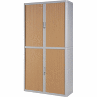 Rollladenschrank easyoffice BxTxH 86x37,5x204cm grau/buche