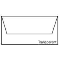 Briefumschläge DL transparent Nassklebung VE=5 Stück Weiß