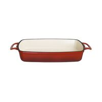 Vogue Rectangular Casserole Dish in Red Cast Iron 2.8Ltr 55(H)x 390(W)x 235(D)mm