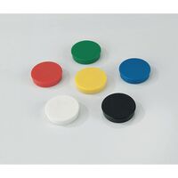 Coloured whiteboard magnets - 10 pack, 30mm, assorted colours