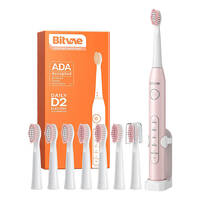 Sonic toothbrush with tips set, holder and case D2 (pink)