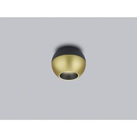 LED Deckenleuchte ETO, Kugel-Spot, Ø 10cm, 8W 2700K 650lm, CRi >90, dimmbar, starr, schwarz matt / Reflektor gold matt