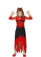 Disfraz de Diablesa negra y roja para niña 7-9A