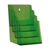 4-Section Leaflet Holder A5 / Tabletop Leaflet Stand / Leaflet Stand / Leaflet Display | neon green