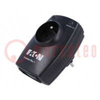 Plug socket strip: protective; Sockets: 1; 250VAC; 16A; black; IP20