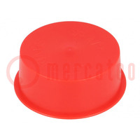 Plugs; Body: red; Out.diam: 59.9mm; H: 20mm; Mat: LDPE; push-in; round