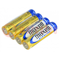 Batterij: alkaline; 1,5V; AAA; niet-oplaadbaar; Ø10,5x44,5mm; 4st.