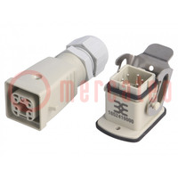 Connector: HDC; mannelijk + vrouwelijk; HA; PIN: 5; 4+PE; maat 1