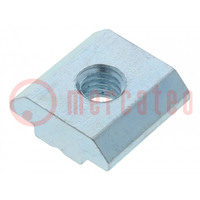 Nut; for profiles; Width of the groove: 8mm; steel; zinc; T-slot