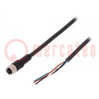 Cable de conexión; M8; PIN: 4; recto; 5m; enchufe; 60VAC; 4A; PUR
