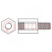 Insulating sleeve; Int.thread: M5; L: 65mm; UL94V-2; Mat: polyamide