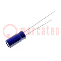 Condensator: elektrolytisch; THT; 10uF; 63VDC; Ø5x11mm; Raster: 2mm