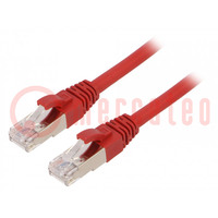 Patch cord; ETHERLINE® Cat.6a,S/FTP; 6a; linka; Cu; LSZH; czerwony