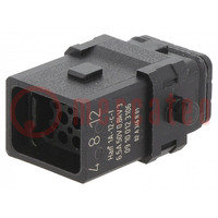 Connector: HDC; contact insert; female; Han® 1A; PIN: 12; size 1A
