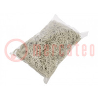 Rubber bands; Width: 1.5mm; Thick: 1.5mm; rubber; white; Ø: 30mm; 1kg