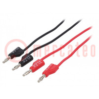 Test leads; Umax: 30V; Imax: 6A; Len: 1m; with 4mm axial socket