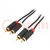 Cable; RCA plug x2,both sides; 0.5m; Plating: gold-plated; black