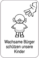 Modellbeispiel: Sonderschild Wachsame Bürger schützen unsere Kinder (Art. 15163)