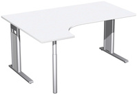 Carlo EDV-Tisch, Winkel links, HxBxT 680-820x1600x1200 mm, Farbe weiß | GF1957