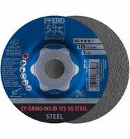 PFERD CC-GRIND-SOLID Schleifscheibe 125x22,23 mm COARSE Leistungslinie SG STEEL für Stahl