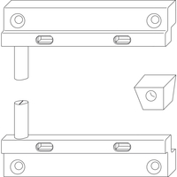 Produktbild zu MACO RUSTICO Schließzapfenplatten-Garnitur BLR R3, Ladenabstand 25 mm, schwarz