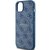 Guess 4G Collection MagSafe-Hülle aus Leder und Metalllogo für iPhone 15 Plus / 14 Plus – Blau