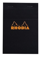 RHODIA - N°13 - BLOC AGRAFÉ 80 FEUILLES DÉTACHABLES - PETITS CARREAUX (5X5) - A6 (10,5 X 14,8 CM) - NOIR RB13