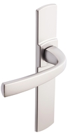 VACHETTE ASSA ABLOY ? CONJUNTO DE 2 MANILLAS DE PUERTA GRANDE PLACA MUZE-COLORIS PLATINO