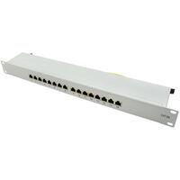 LogiLink 19" Cat.6A Patchpanel, 16-Port, grau, 1 HE