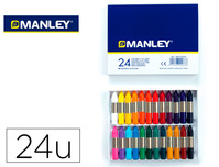 LAPICES CERA MANLEY CAJA DE 24 COLORES SURTIDOS