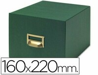 Fichero en cartón forrado con tela verde nº 5 (160x220 mm / capacidad 1000 fichas) de Liderpapel