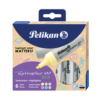 Pelikan Textmarker 490 eco marqueur 6 pièce(s) Pointe biseautée Multicolore