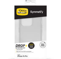 OtterBox Symmetry Clear Case voor iPhone 14 Pro, Schokbestendig, Valbestendig, Dunne beschermende hoes, 3x getest volgens militaire standaard, Antimicrobieel, Clear