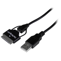 StarTech.com Cable USB de 65cm Combo Cargador para Móvil Micro USB y Adaptador con Conector Samsung Galaxy Tab