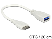 DeLOCK 0.2m, Micro USB3.0-B - USB3.0-A USB kábel 0,2 M USB 3.2 Gen 1 (3.1 Gen 1) Micro-USB B USB A Fehér