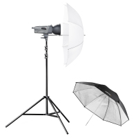 Walimex VE-150 Excellence Set für Fotostudioausstattung Schwarz, Silber, Weiß
