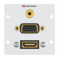 Kindermann 7444000586 wandcontactdoos HDMI + VGA + 3.5mm Aluminium