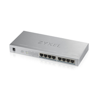 Zyxel GS1008HP Beállítást nem igénylő (unmanaged) Gigabit Ethernet (10/100/1000) Ethernet-áramellátás (PoE) támogatása Szürke
