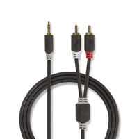 Nedis CABW22200AT10 cable de audio 1 m 3,5mm 2 x RCA Antracita