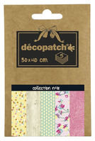 Décopatch DP018O Kunstdruckpapier Kunstpapier 5 Blätter