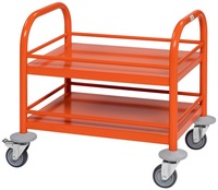 Mini-/ Kinder-Servierwagen TINY mit 2 Böden aus Edelstahl, Orange 530 x 375 x