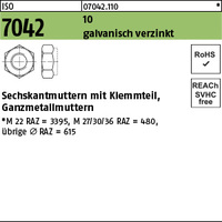 ISO 7042 10 M 16 galv. verzinkt gal Zn VE=S