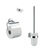 EMCO 079800100 WC-Set POLO Papierhalter mit Deckel, Bürstengarnitur chrom